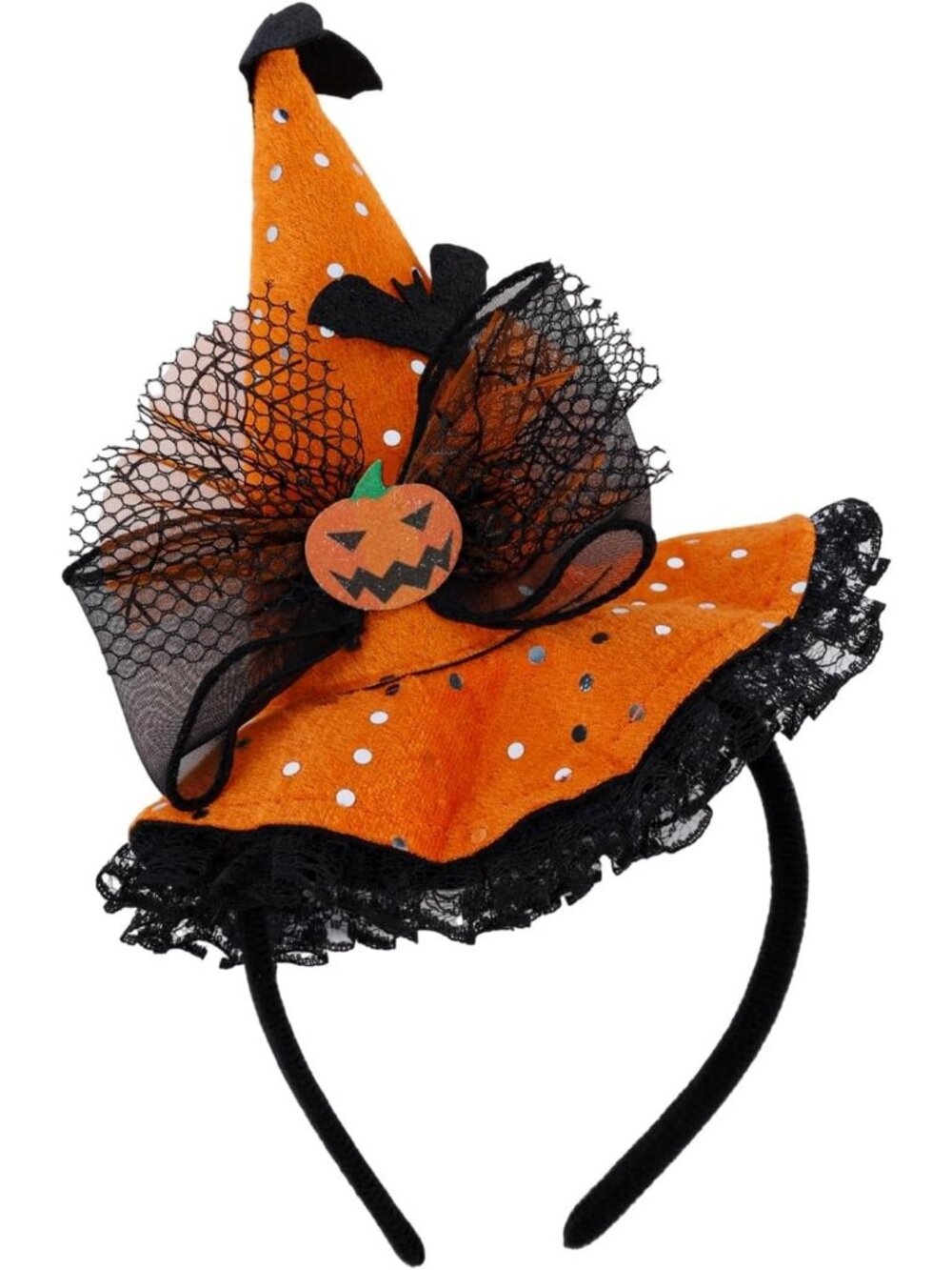 🎃Halloween Witch Hat Headband for Woman Costume Accessories Orange Black